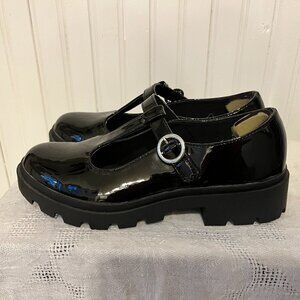 NWOT Dynasty Classics Black Patent Vegan Leather T-Strap Mary Janes, Size 5 Kids